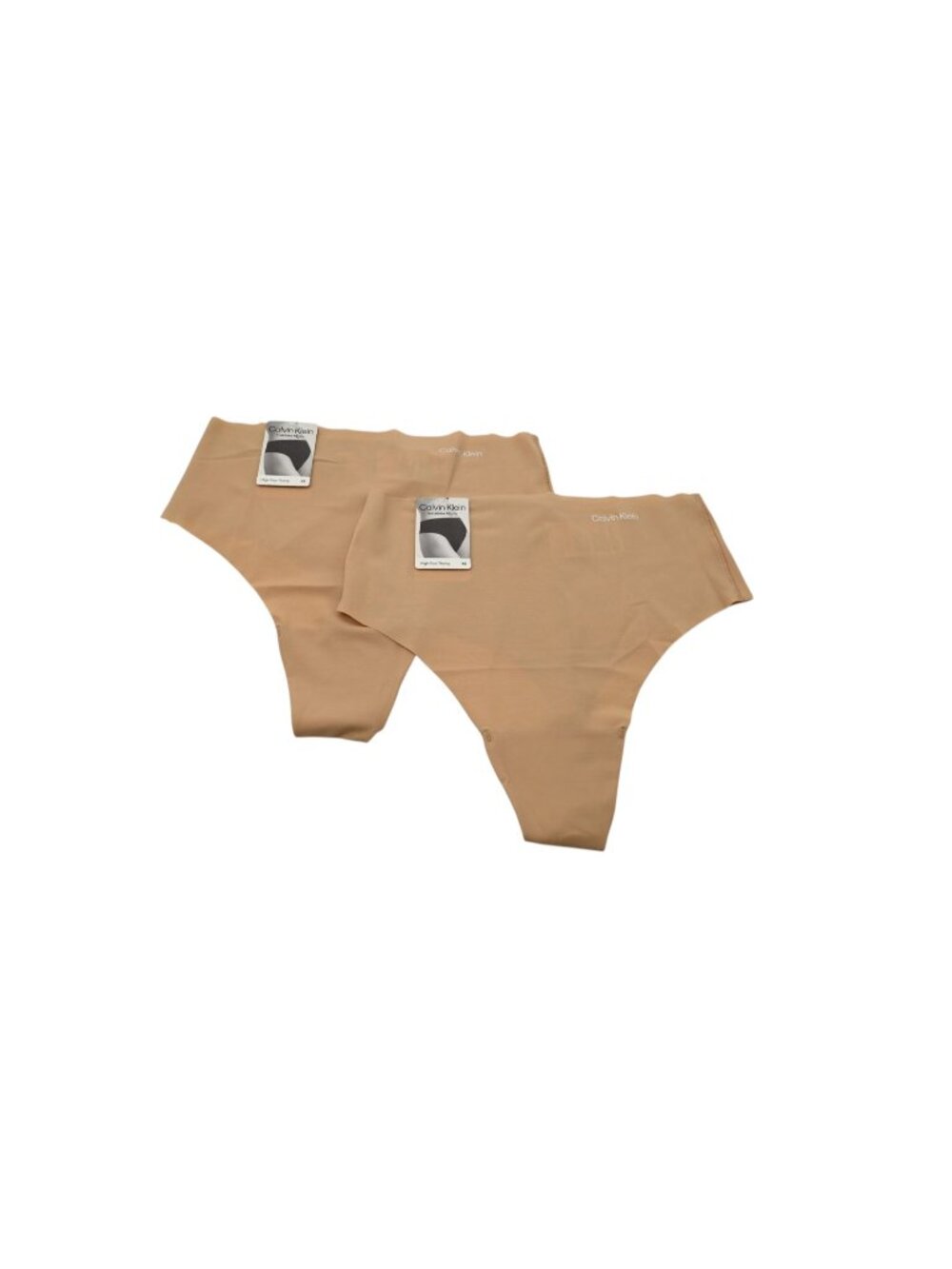 NWT Calvin Klein Lot of 2 High Rise Thong Invisibles Micro Sz XS Nude Seamless